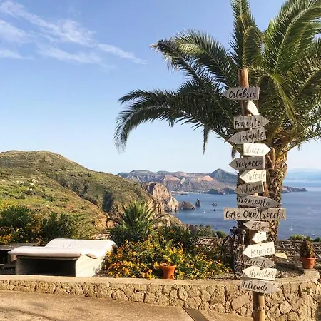 Quattrocchi - Giardino E Terrazzi Con Vista Panoramica Sul Mare, Etna E Vulcano * 리파리